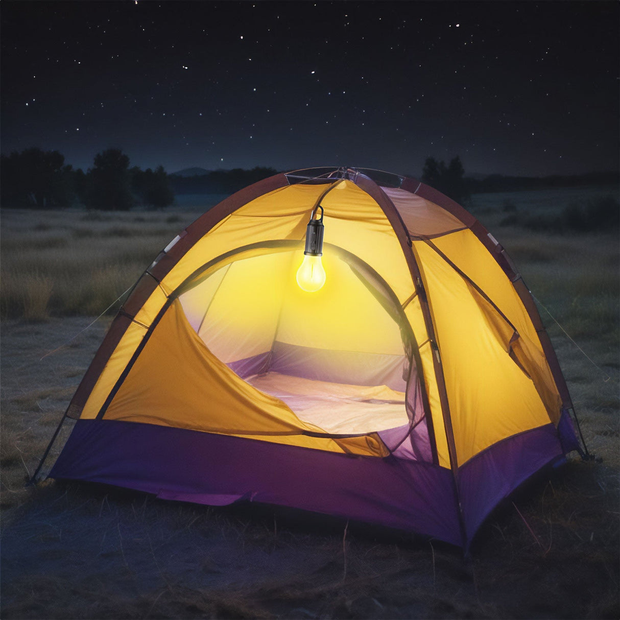 Lampada Solare da Esterno a Forma di Lampadina con Ricarica USB-C