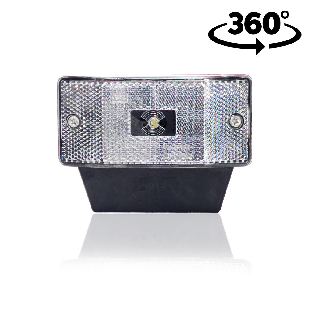 White LED Position Lamp with Trapezoid Prism and Holder