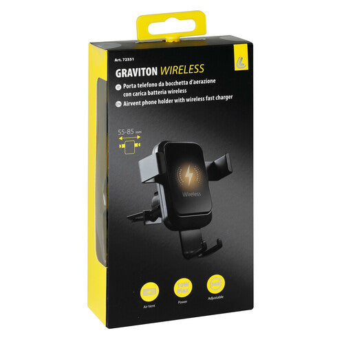 Supporto Smartphone da Auto con Ricarica Wireless per Bocchette d’Aria