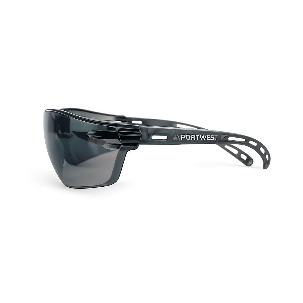 Safety glasses for work with Dark Tinted Lens, UV Protection and Anti-Fog Coating