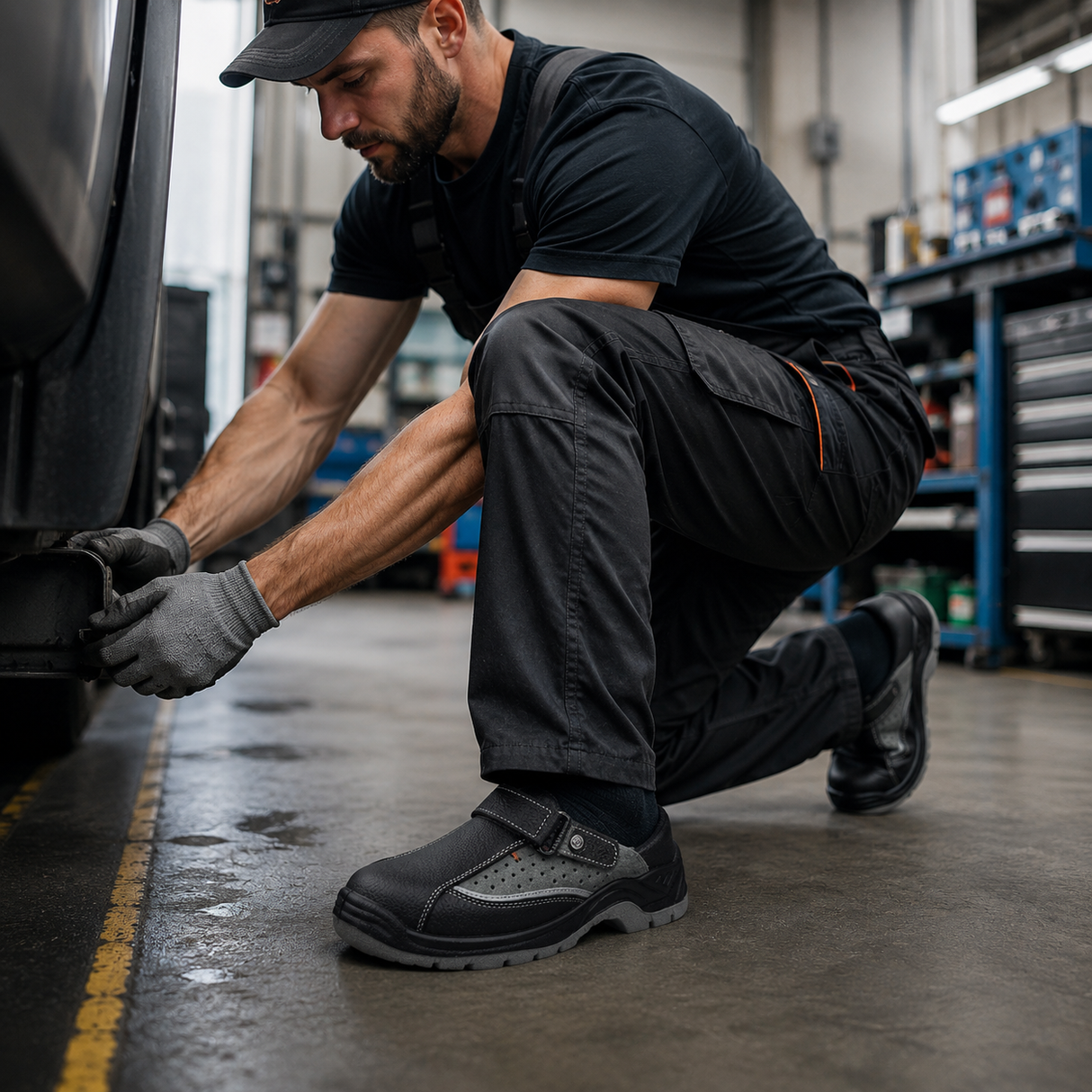 Safety Clogs with Steel Toe Cap and Oil Resistant Sole
