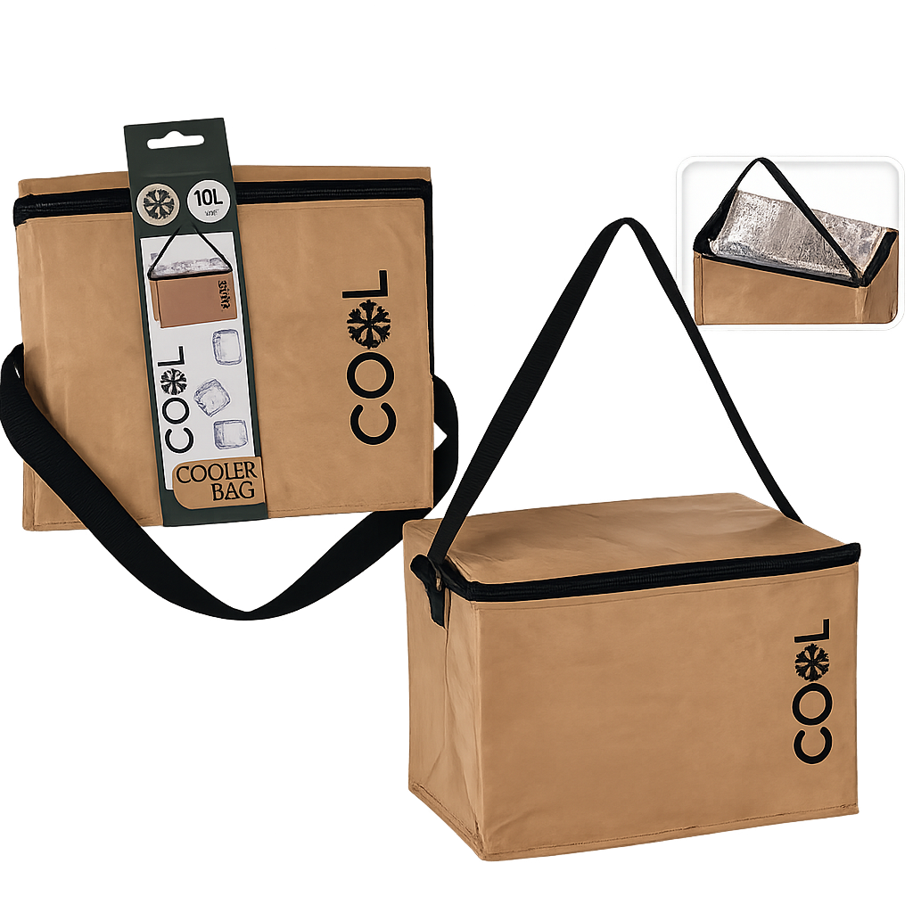 Cooler bag Portable with Carry Strap for Picnics and Travel 10L Brown