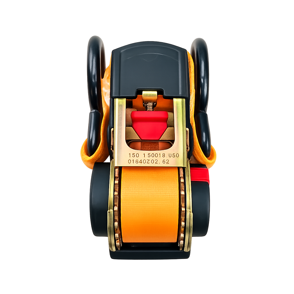 Automatický račňový upínací pás so samonavíjacím mechanizmom a hákmi