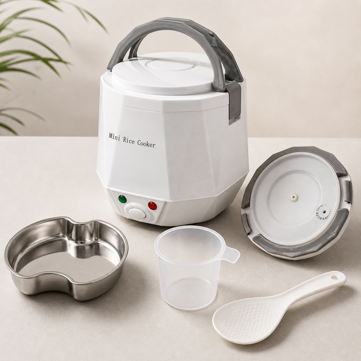 Electric Rice Cooker Portable for Trucks 1.3L, Easy Cooking Anywhere
