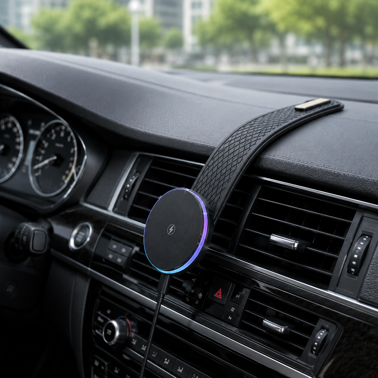 Car phone holder and MagSafe charger wireless for the dashboard 15W