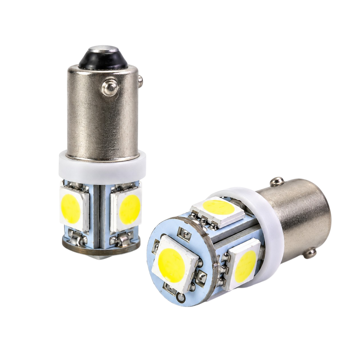Para żarówek SMD LED z trzonkiem Ba9s – białe światło, 12V/24V