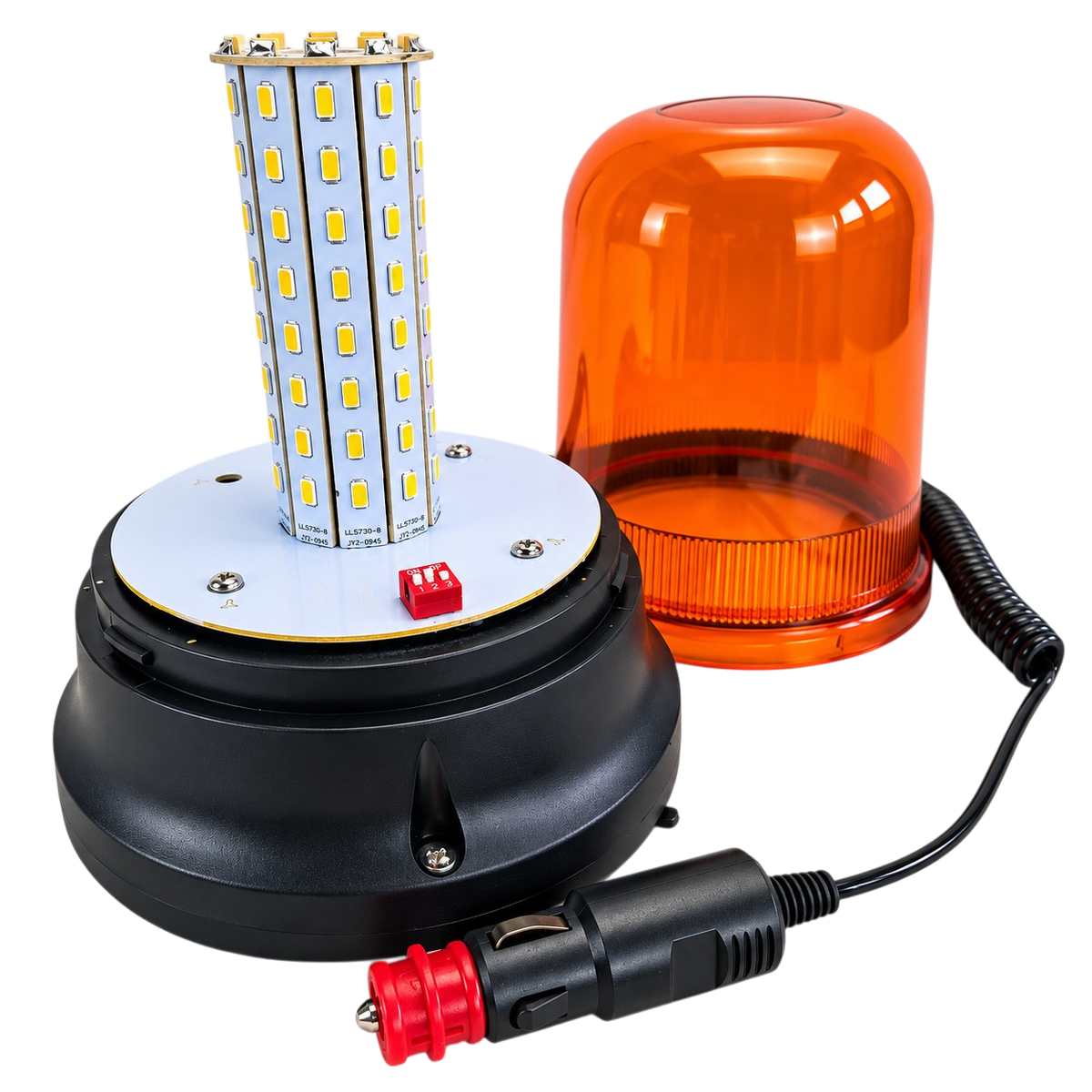 Amber flashing beacon 80 LEDs magnetic warning light