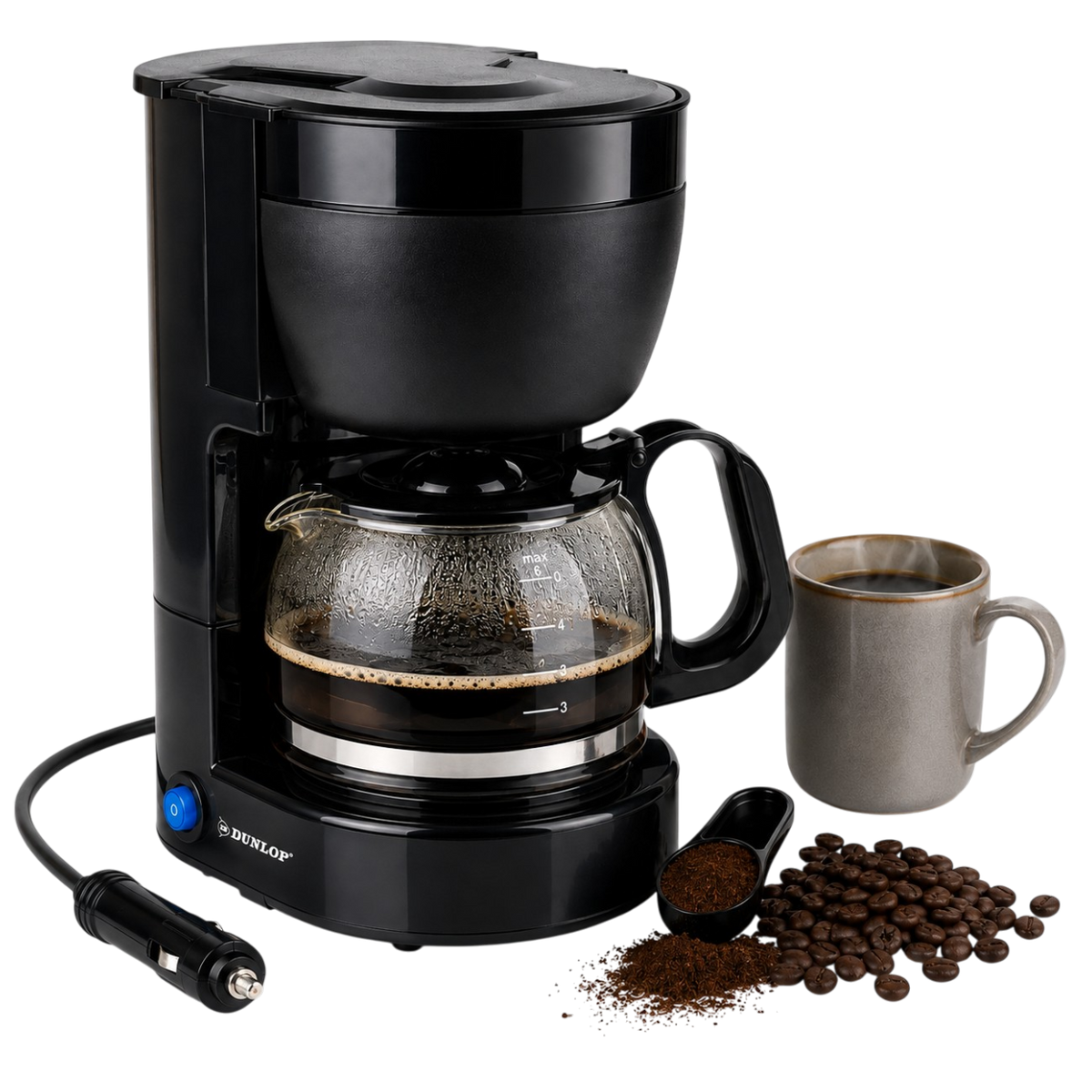 Car coffee maker 24V 300W with 0.65L Glass Carafe