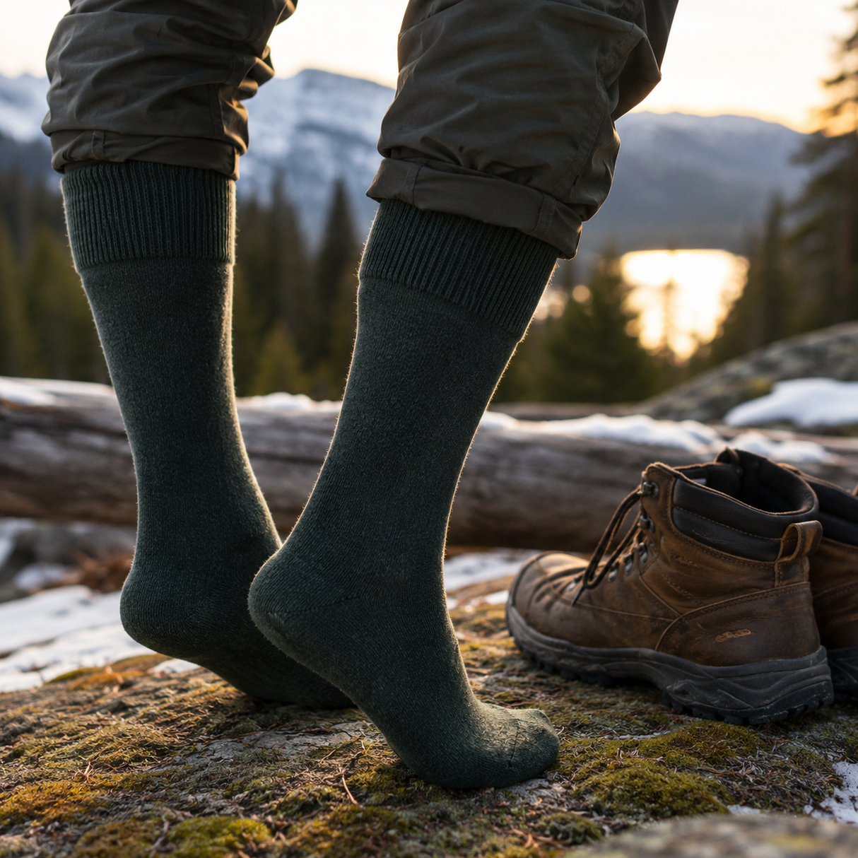 Thermal Socks Army 41–45 Long Outdoor Socks for Cold Weather