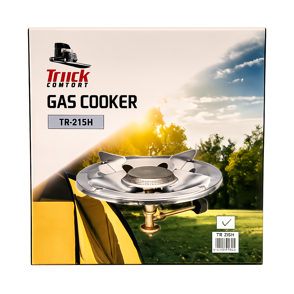 Camping-Gaskocher mit Einzelbrenner für 2–3-kg-Gasflasche, 22 cm – Outdoor-Kocher