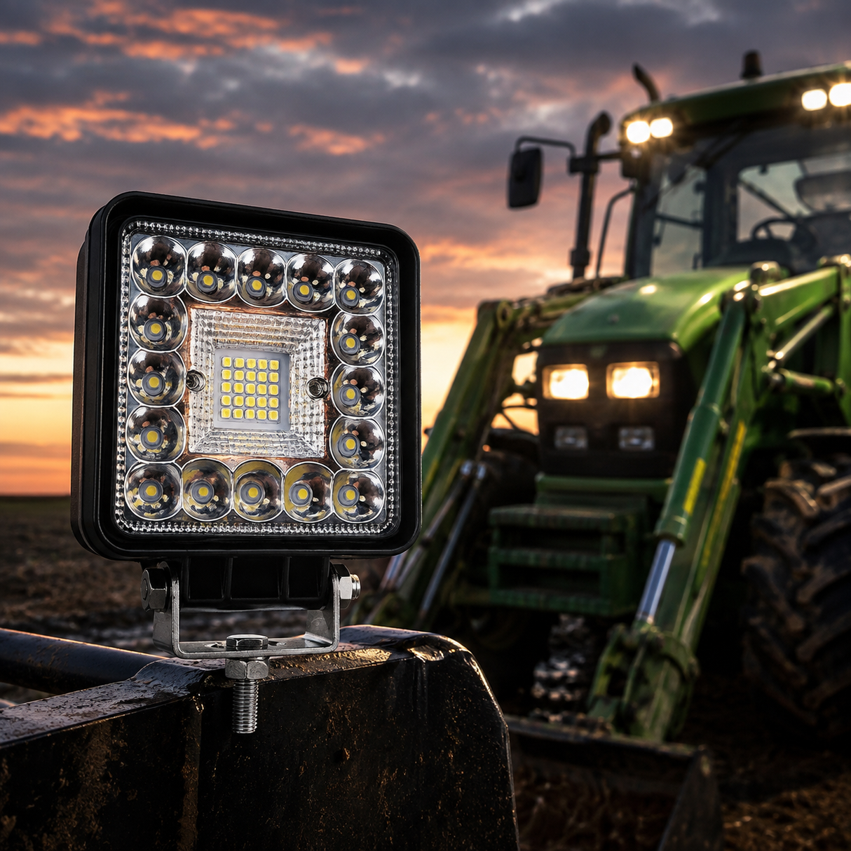 LED Work Light Square Combo Beam 12/24V for Trucks & Tractors