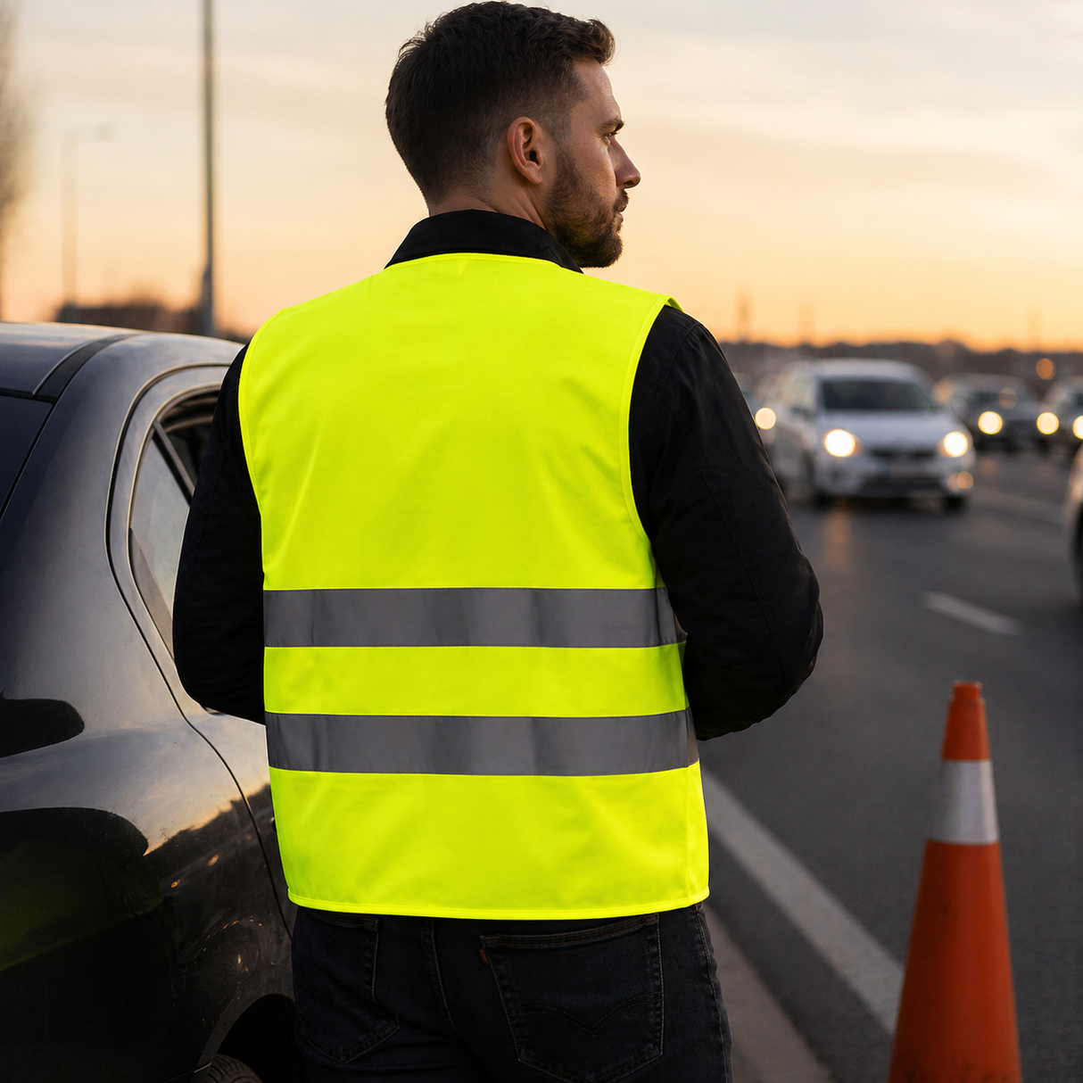 Láthatósági mellény neonzöld citromsárga extra nagy méretekben