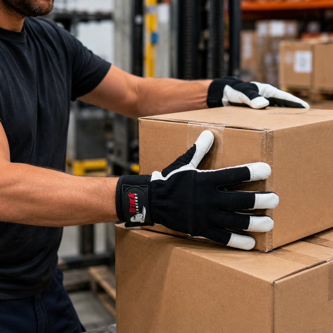 Work Gloves with Double-Padded Goatskin Palm Size 10
