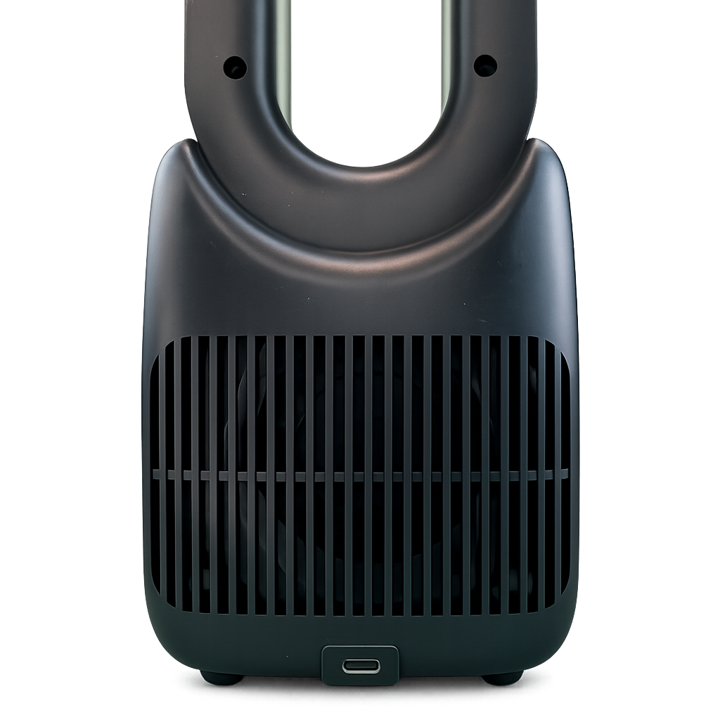 Bladeless desk fan USB-C powered with mood light