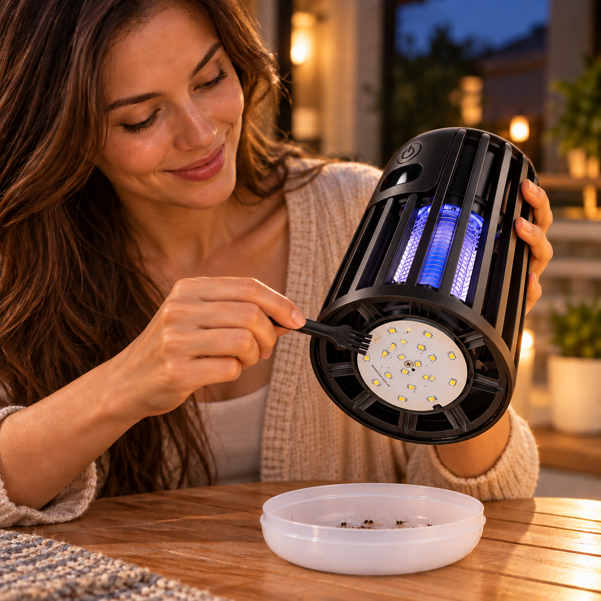 Bug Zapper Solar Powered with LED Light and USB-C Charging