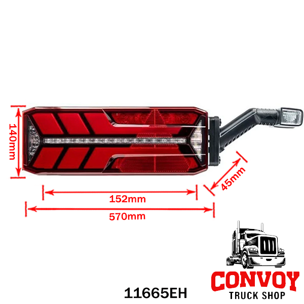 Zadní světlo pro přívěsy s gumovým ramenem, 4pinové – levé nebo pravé provedení