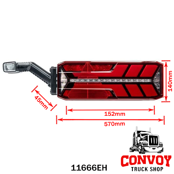Zadní světlo pro přívěsy s gumovým ramenem, 4pinové – levé nebo pravé provedení
