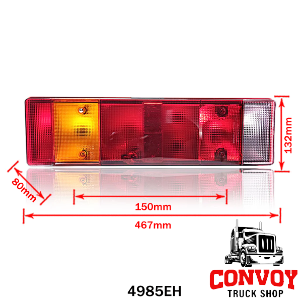 7-Chamber Universal Rear Lamp with Number Plate Light and Cable