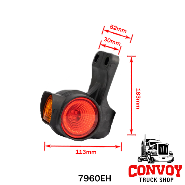 Luz de Posição LED em Borracha Omega com 3 Funções
