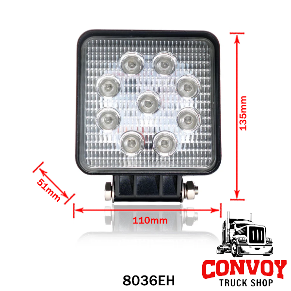 Luz de Trabalho LED Retangular 12/24V
