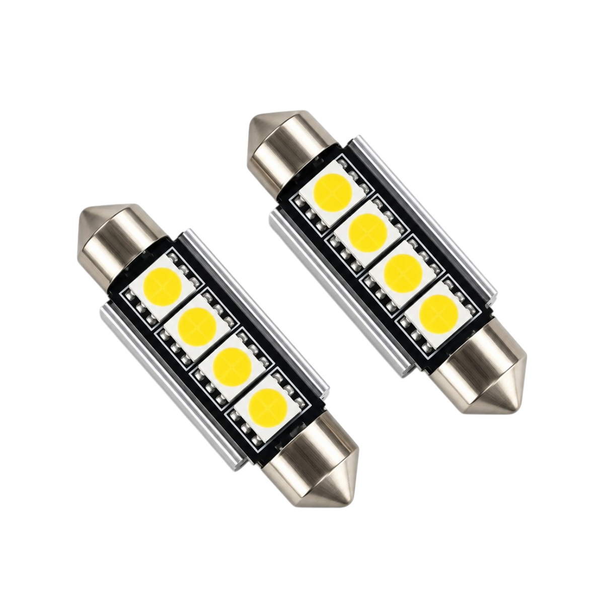 LED Festoon Bulbs 12V Canbus White 4 SMD 31–41mm 2 Pack