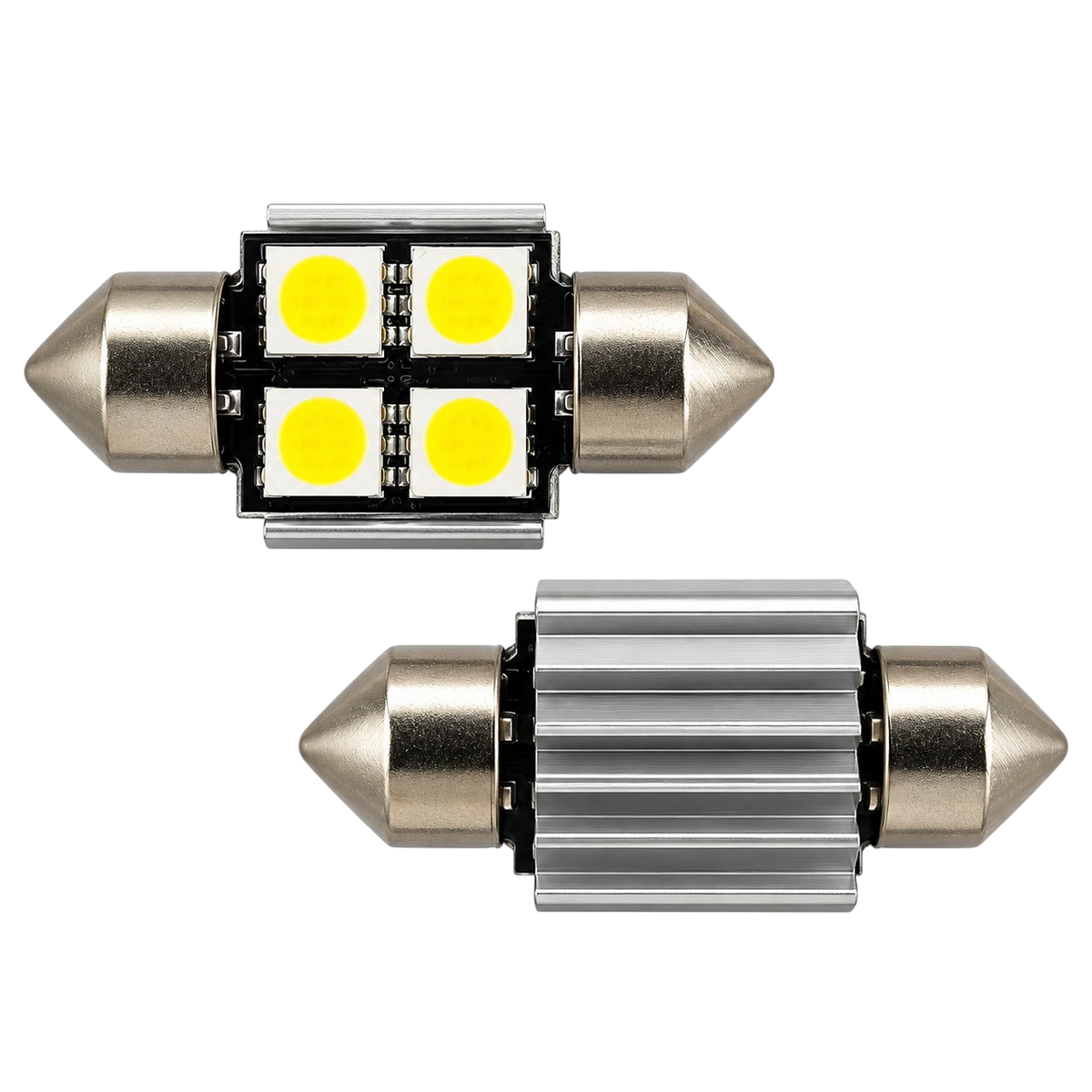 LED Festoon Bulbs 12V Canbus White 4 SMD 31–41mm 2 Pack