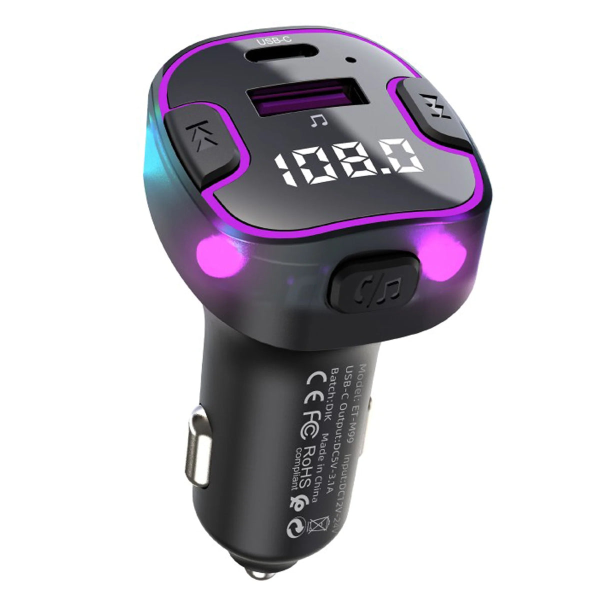 FM transmitter a nabíjačka do auta Earldom ET-M109