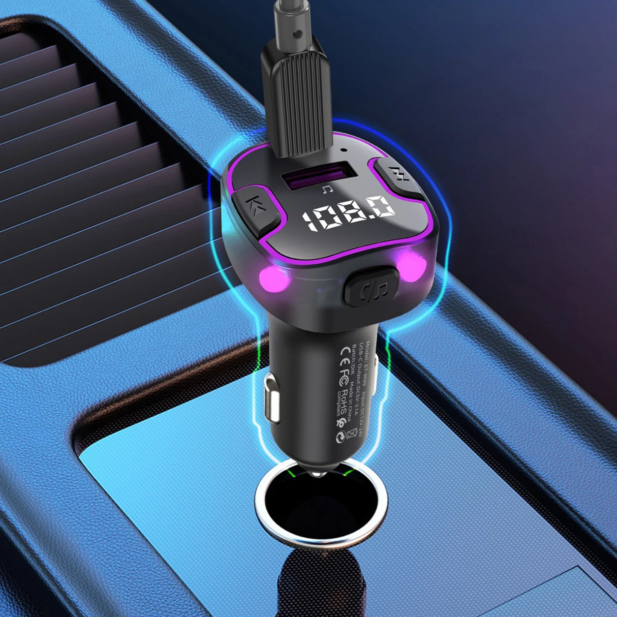 FM transmitter a nabíjačka do auta Earldom ET-M109