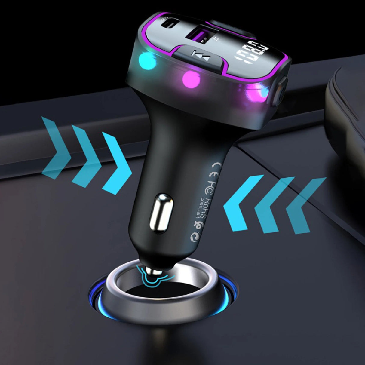 FM transmitter a nabíjačka do auta Earldom ET-M109