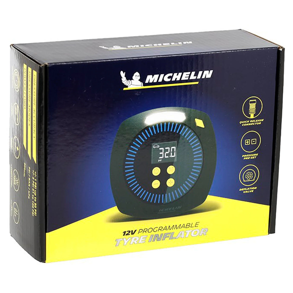 Michelin Kompakter Auto-Kompressor 12V – Tragbar, digital, mit LED-Beleuchtung
