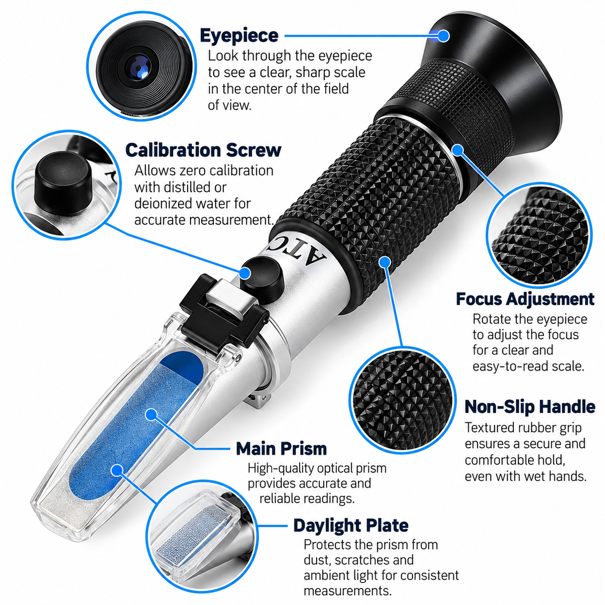 Refractometer for Antifreeze, Battery Fluid, Screenwash and AdBlue