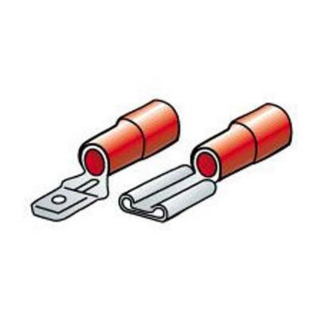 Spade Terminal Set, 20 Pairs Male-Female, Semi-Insulated