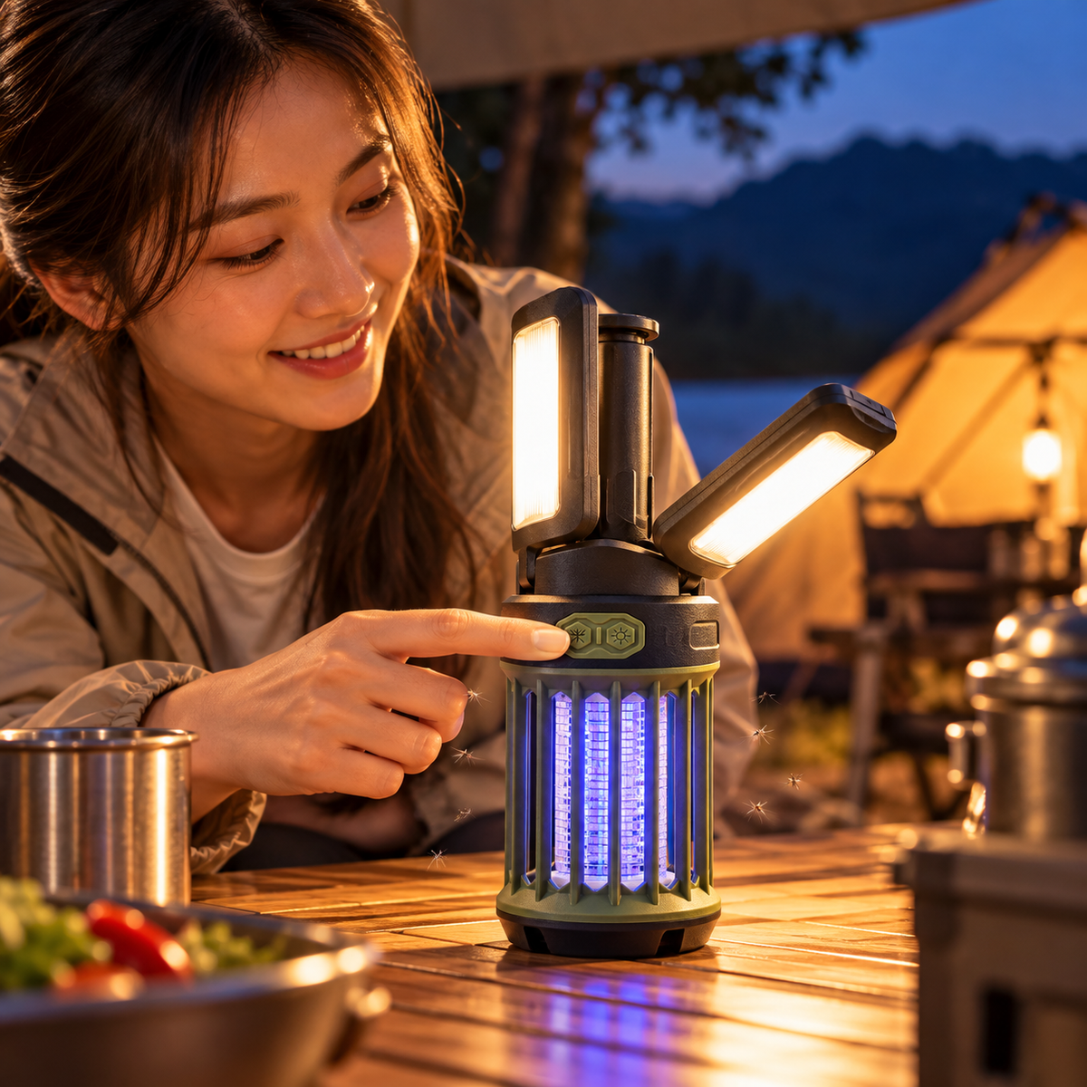 Bug Zapper Light with LED Camping Lantern, 500lm, USB-C, IPX6