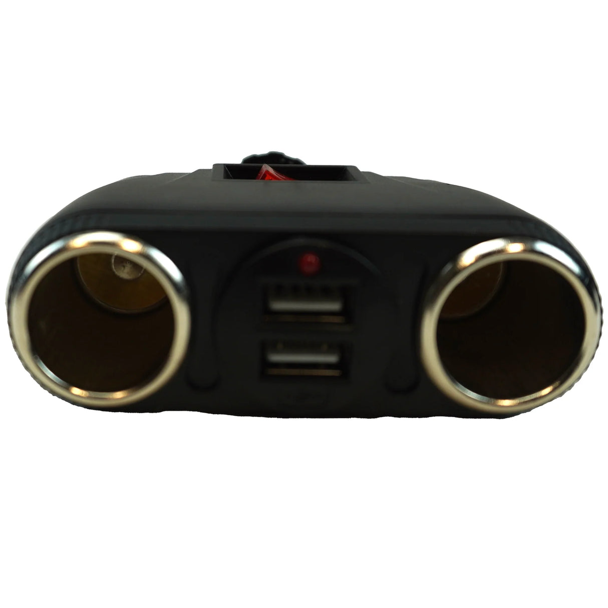 Dual Car Cigarette Lighter Adapter with 2 USB Ports and Switch