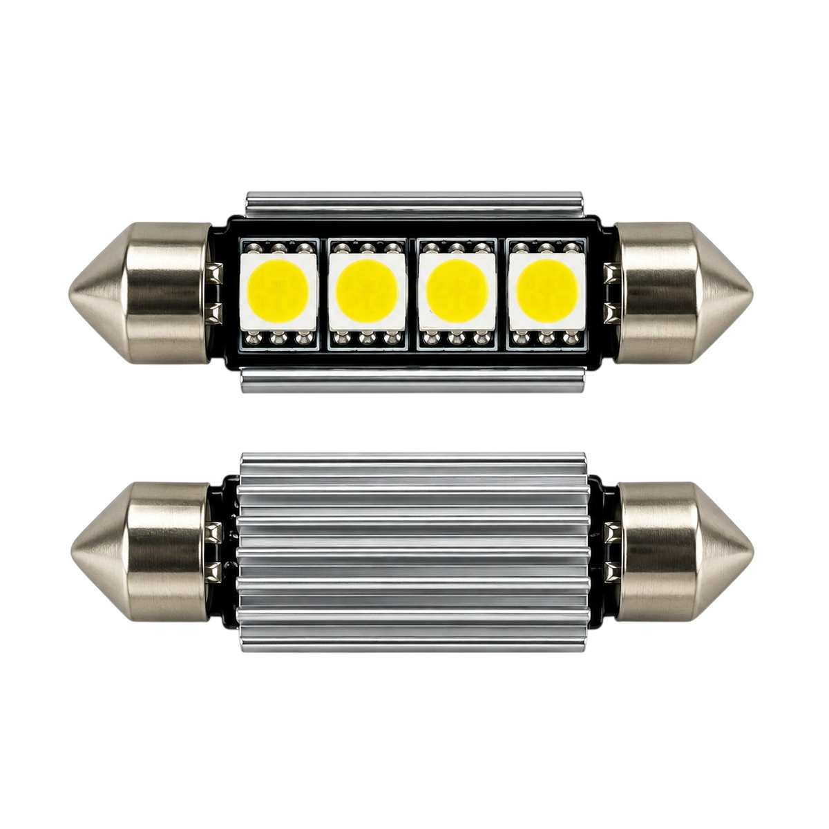 LED Festoon Bulbs 12V Canbus White 4 SMD 31–41mm 2 Pack