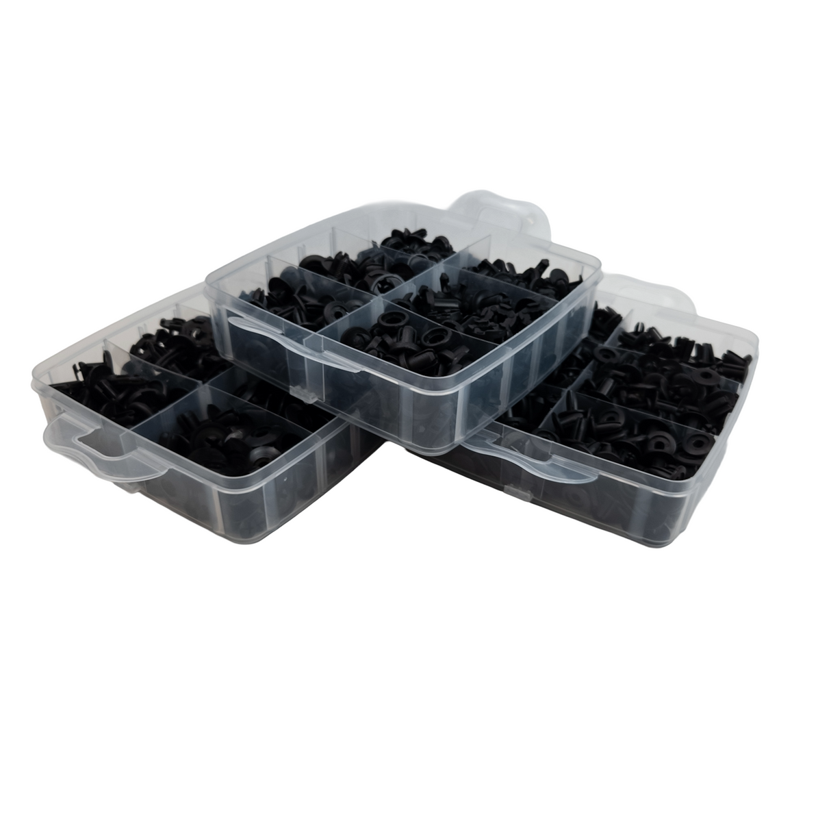 Sada plastových príchytiek na karosériu, 16 typov, 625 ks