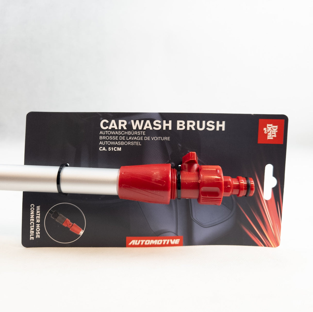 Escova para Lavagem de Carros com Cabo Telescópico e Conexão para Mangueira 62cm