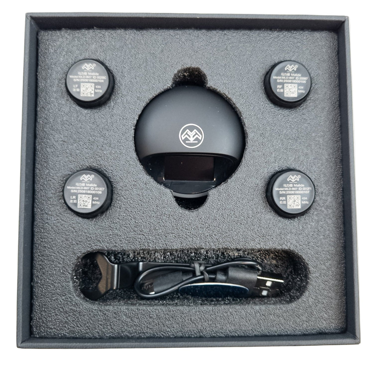 Digitálny senzor tlaku v pneumatikách Malide s bezdrôtovým displejom