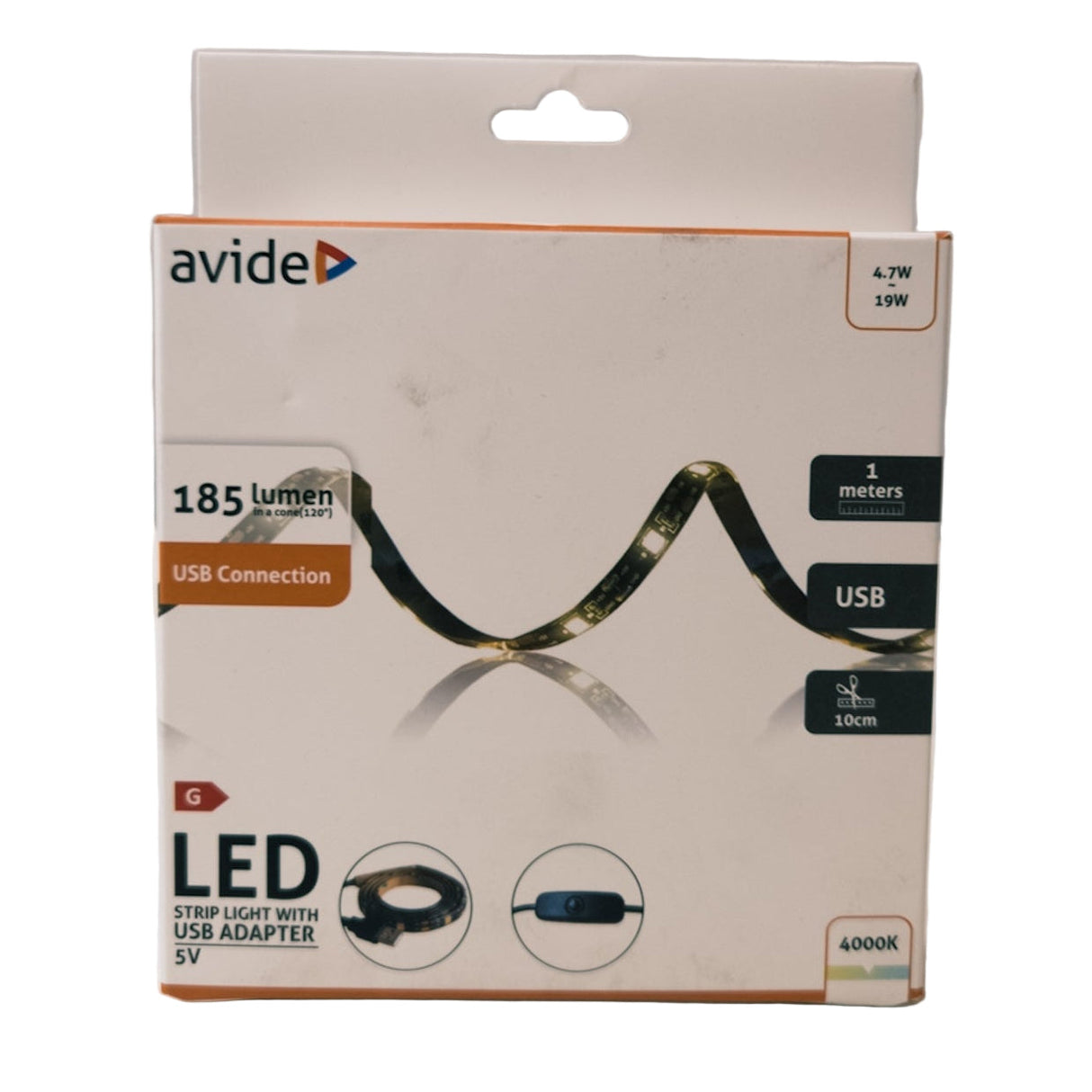 LED pásek s USB, bílý, IP65, 1 m