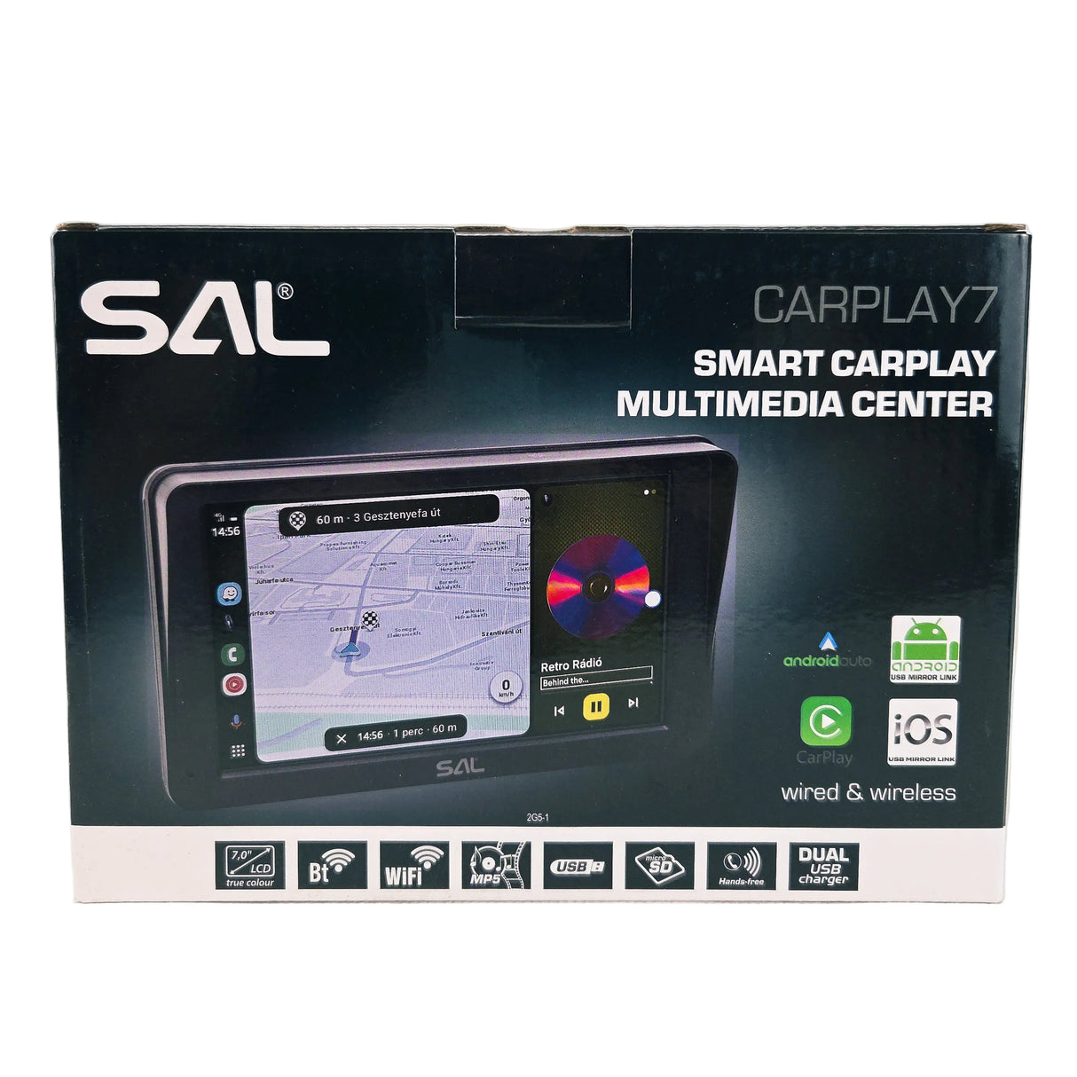 7” IPS LCD Display mit Apple CarPlay oder Android