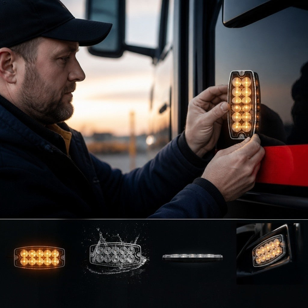 LED Work Light Slim LED Warning Module with 36 Flash Patterns for Vehicles