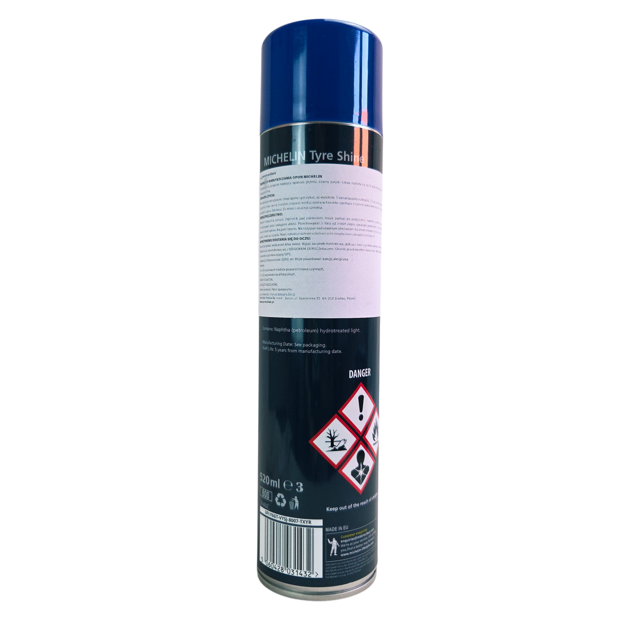 Tyre Shine Spray 520ml Wet Look Tyre Dressing for Deep Black Finish