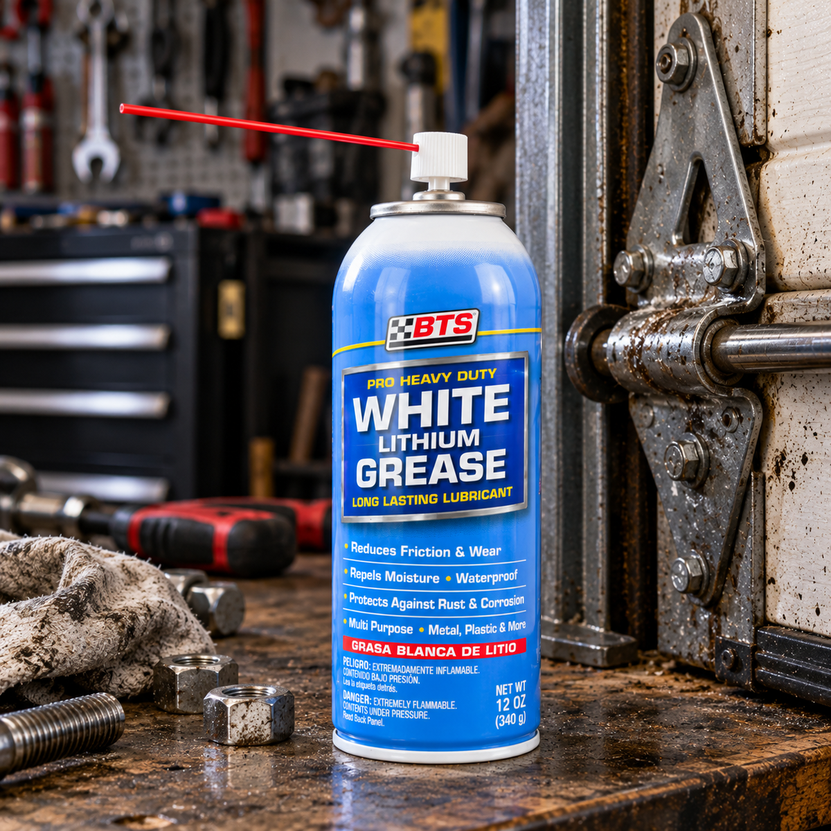 White Lithium Grease Spray for Long Lasting Lubrication and Rust Protection 450 ml