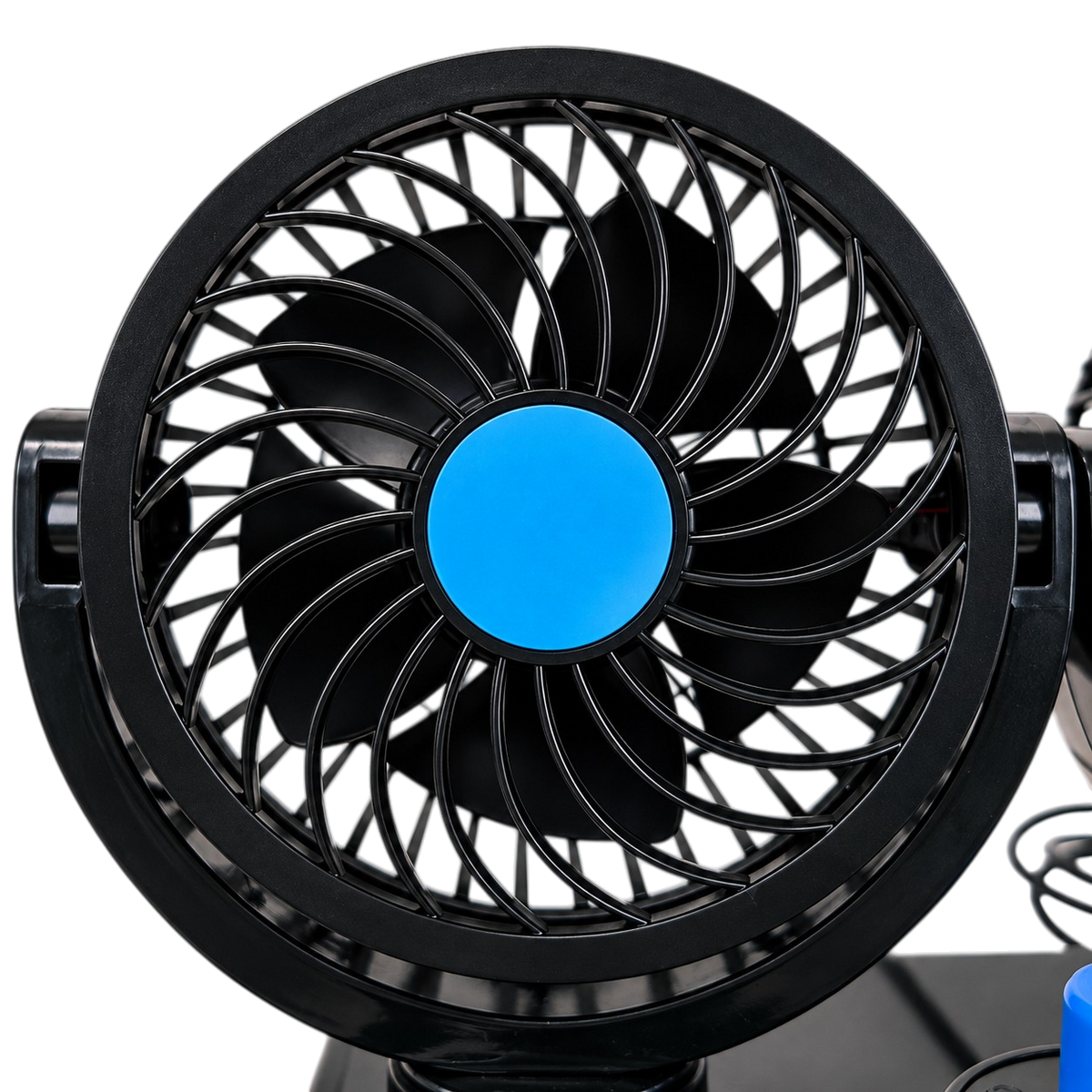 Car Fan with Dual Adjustable Heads, 2 Speeds, 2x15cm