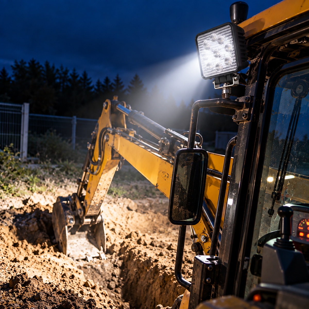 LED Work Light with Wide Flood Beam for Tractors and Vehicles