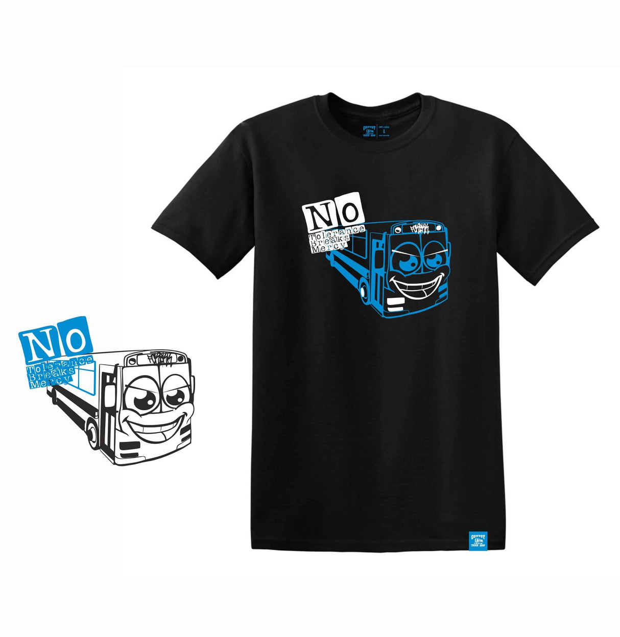 Čierne bavlnené tričko BKK s originálnou grafikou