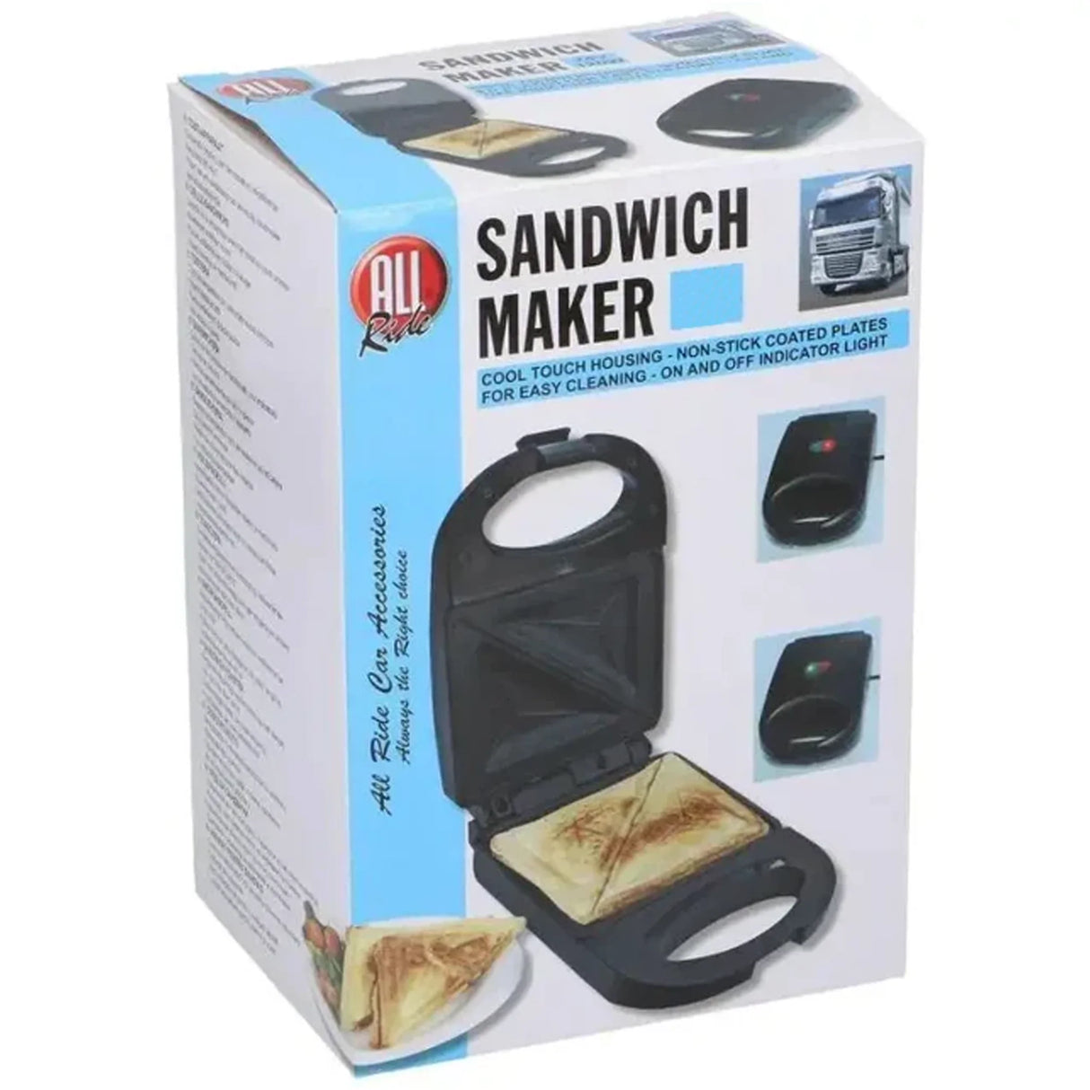Sandwich maker și prăjitor de pâine cu alimentare la brichetă auto, 120W
