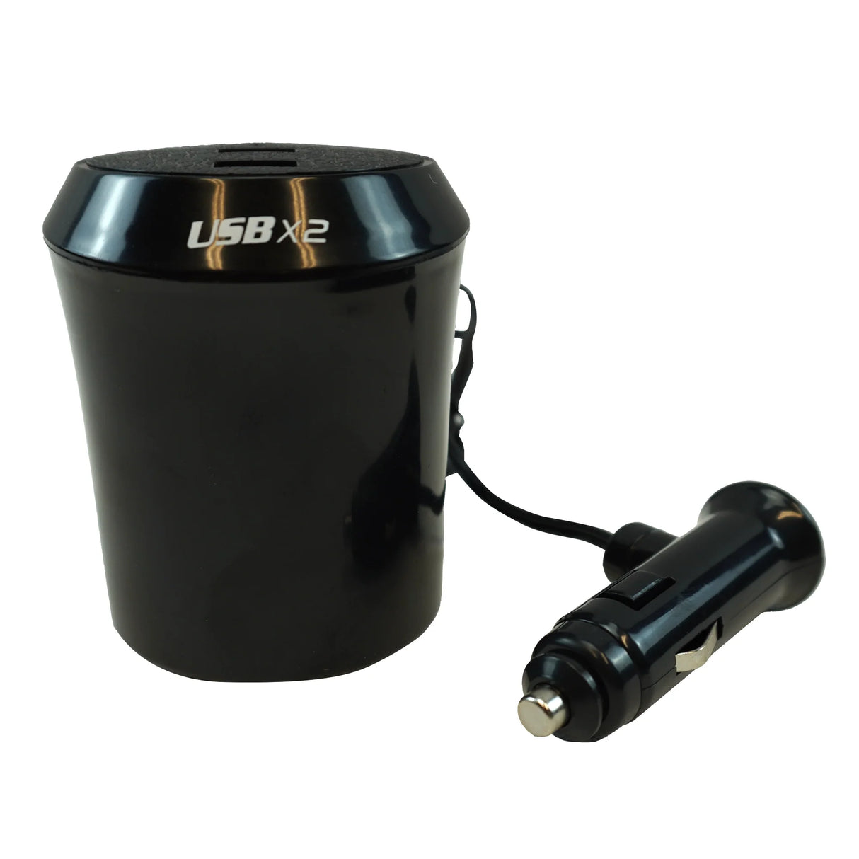 Dual Car Cigarette Lighter Splitter with 2 USB Ports for Cup Holder