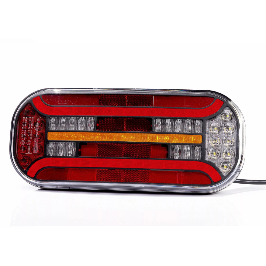 LED Rear Light, 6-Function with Dynamic Indicator & Reflector, 12-36V