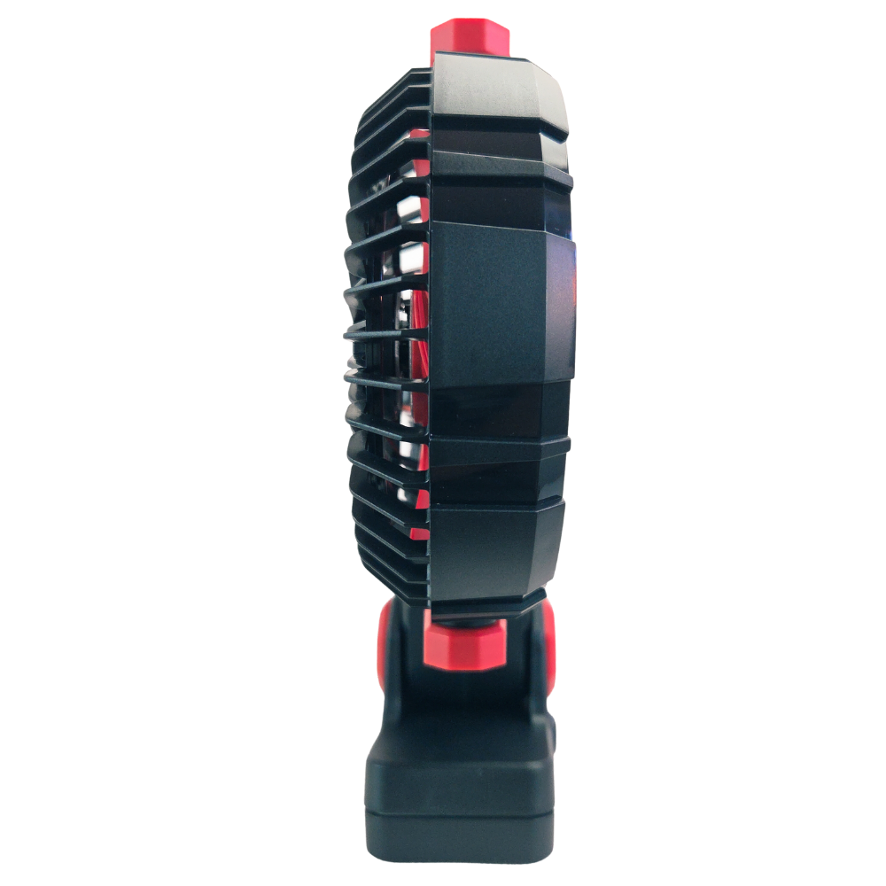 Rechargeable Clip On Fan with Dual Heads 6inch, LED Light & USB-C Charging